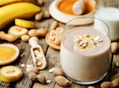 recettes smoothies hiver banane beurre cacahuetes lait amande