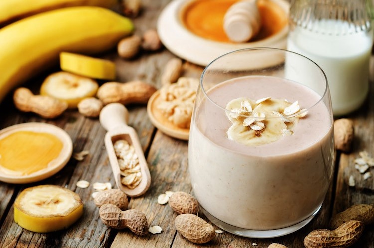 recettes smoothies hiver banane beurre cacahuetes lait amande