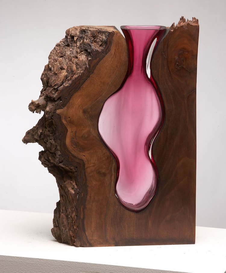 vase en verre souffle oeuvre artistique vase design