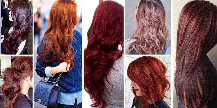 coupe cheveux rouge longs mi-longs nuances différentes rouge tendances capillaires femme