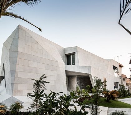 architecture origami maison et aménagement paysager exotique