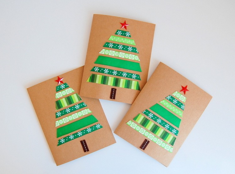 Cartes De Noel Decorees De Washi Tape Projets Diy Faciles Et Originaux