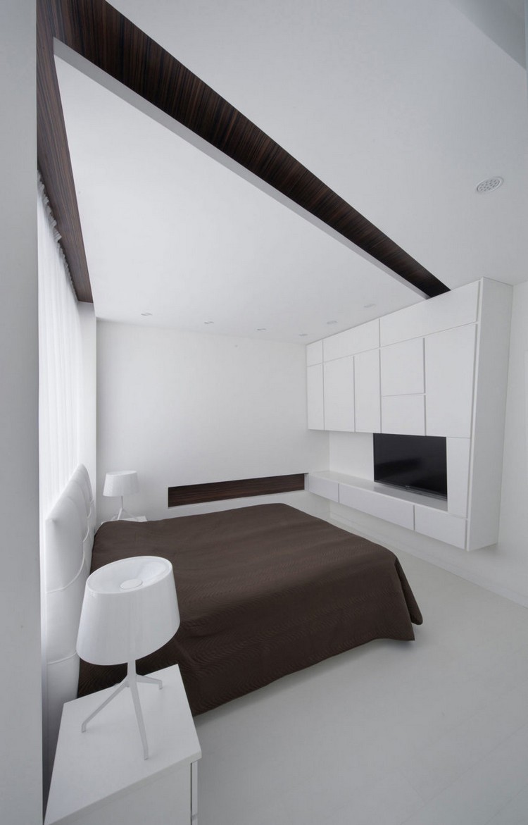 chambre à coucher blanche minimaliste