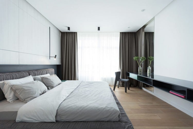 chambre à coucher moderne déco simple couleurs neutres