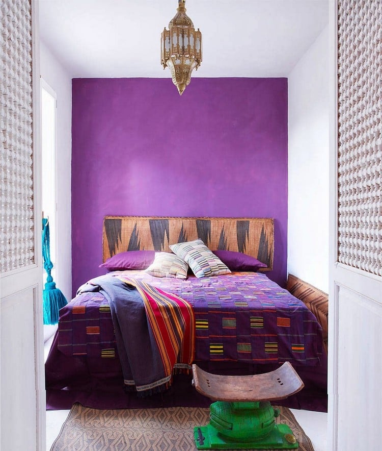 couleur de l annee 2018 ultra violet mur accent chambre coucher