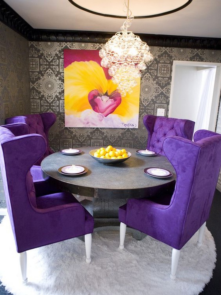 couleur de l'annee Pantone 2018 ultra-violet idée décoration intérieure coin repas style chic