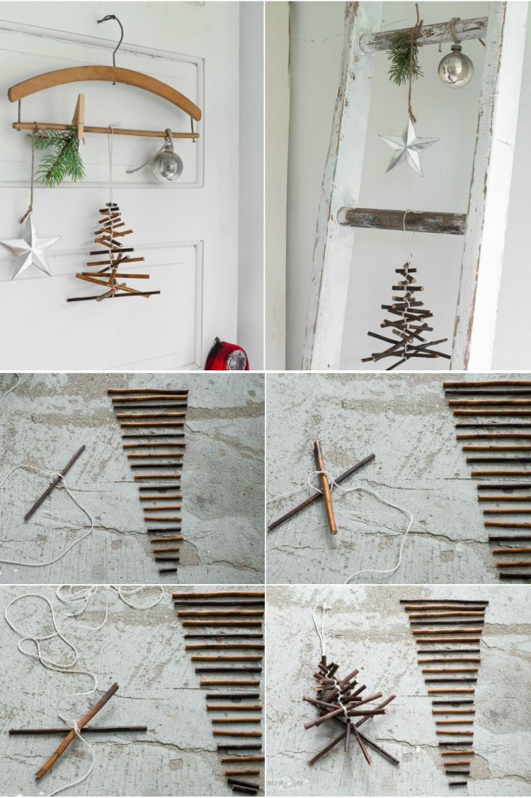 Décoration de Noël avec des branches - découvrez 17 idées eco-friendly