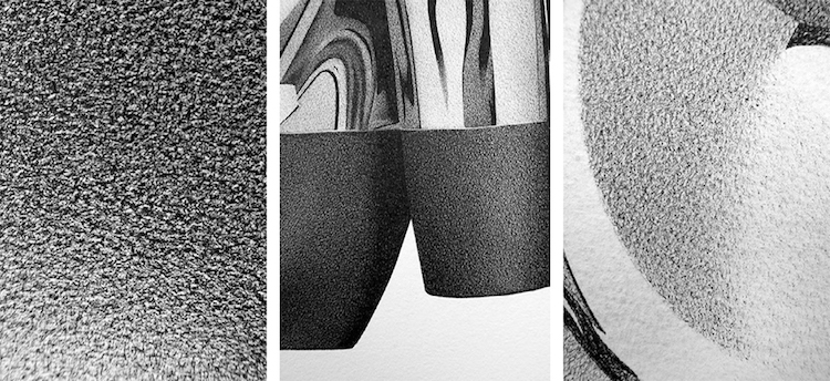 dessins noir et blanc abstraction objet encre noire