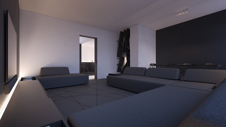 déco salon style minimaliste futuriste par Oporski Architektura
