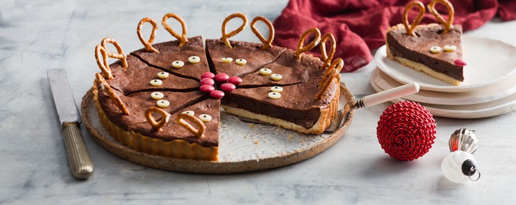 décoration gâteau Noël fait maison chocolat gressins motif renne
