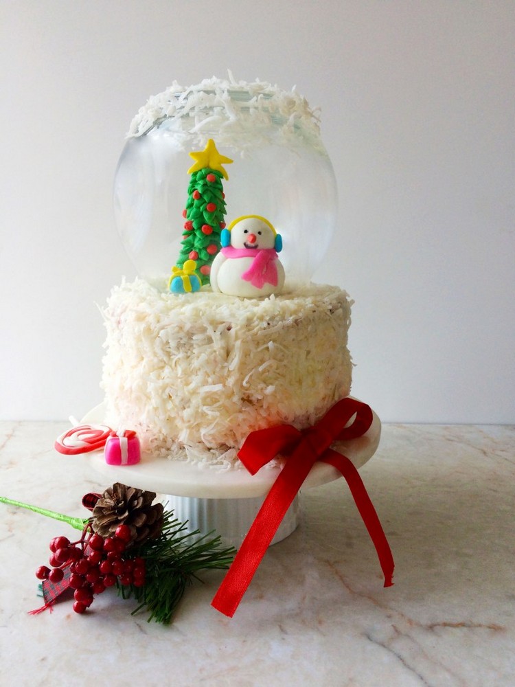 décoration gâteau Noël faite maison gâteau boule noël original
