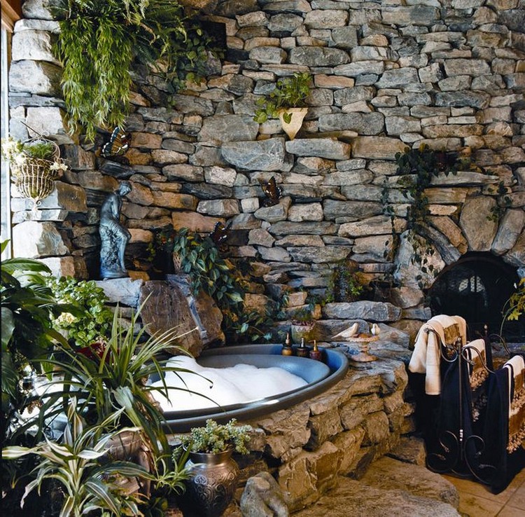 salle de bain en pierre naturelle ambiance relaxante zen