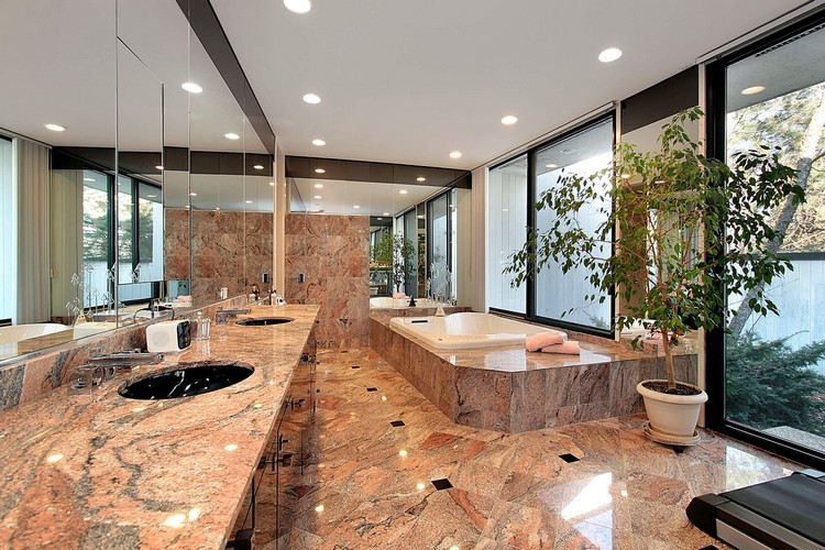 salle de bain en pierre naturelle design moderne