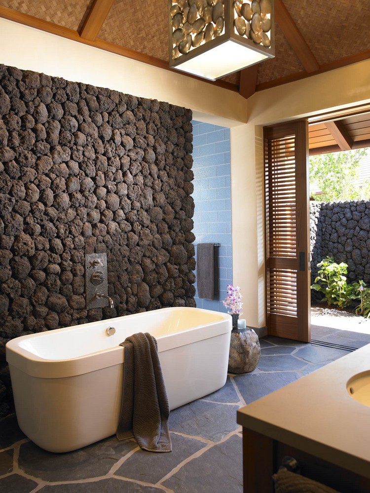 salle de bain en pierre naturelle idée créative