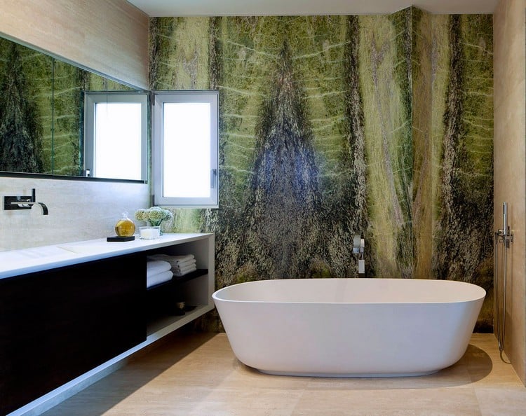 salle de bain en pierre naturelle marbre vert