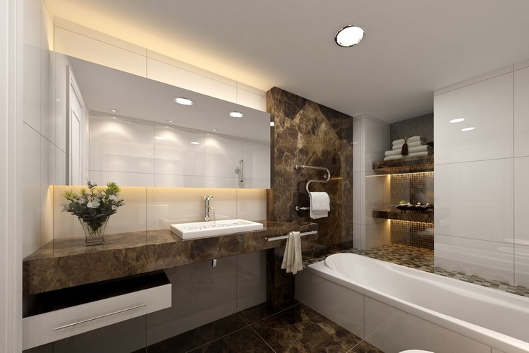 salle de bain en pierre naturelle sophistiquée