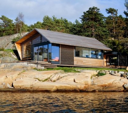 stores extérieurs bois cedre revêtement extérieur maison norvegienne design intérieur contemporain
