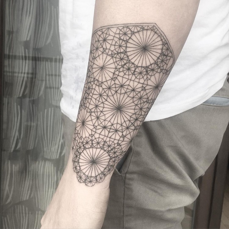 tatouage géométrique avant-bras homme idées