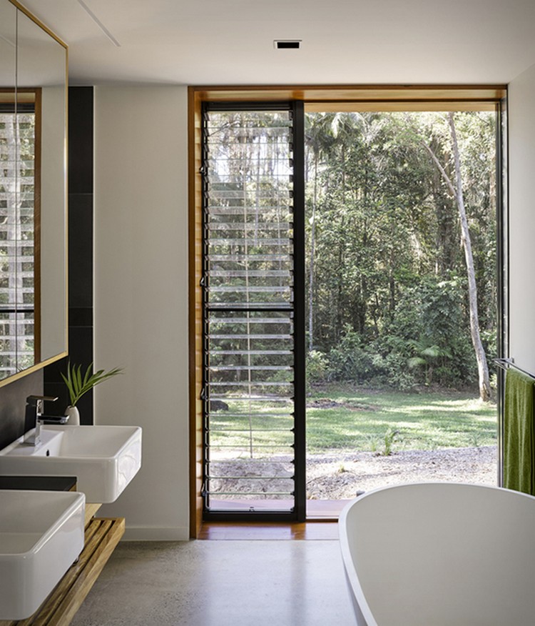 voile ombrage rétractable maison design intérieur moderne stores intérieurs panorama tropicale Australie