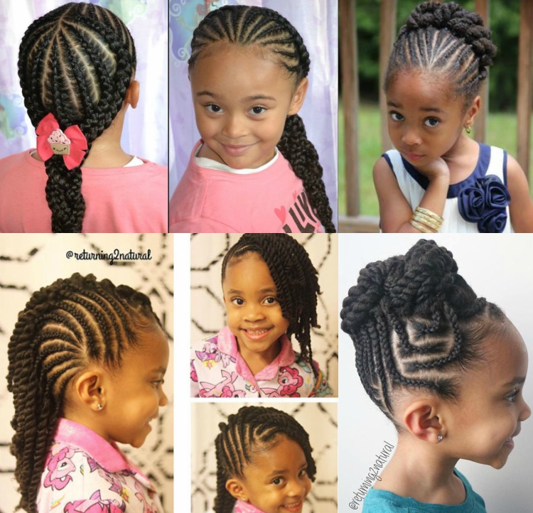 4 idées de coiffure petite fille noire tresses collées africaines