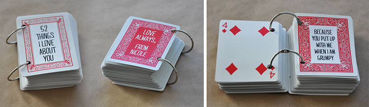 Idées cadeaux Saint Valentin DIY pour amateurs cartes jeu personnalisés