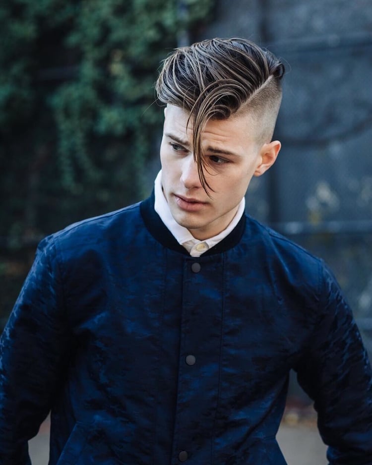 coiffure homme 2018 raie rasee coupe undercut