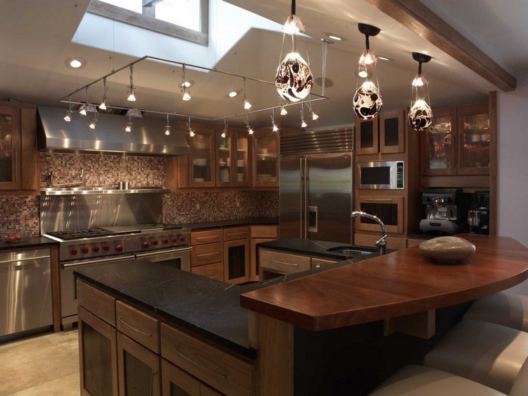 comptoir de cuisine design bois marbre style art déco mobilier luxueux