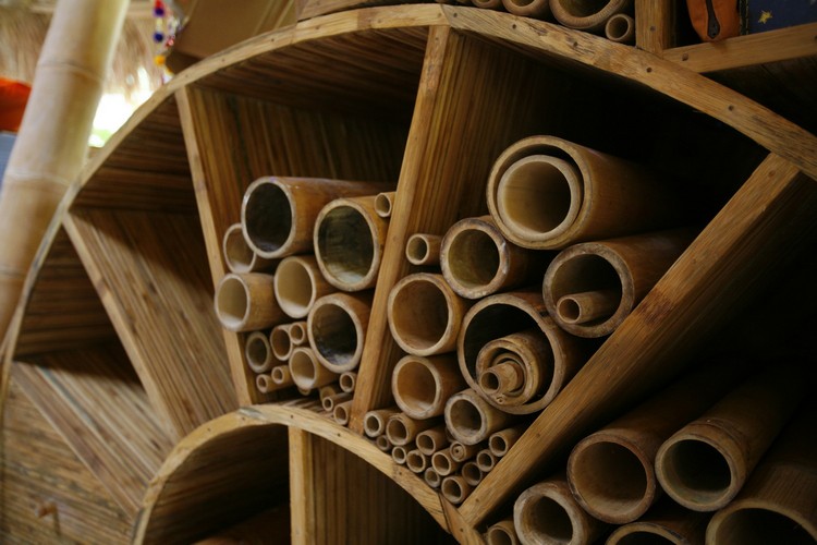 construction en bambou détails de l'architecture