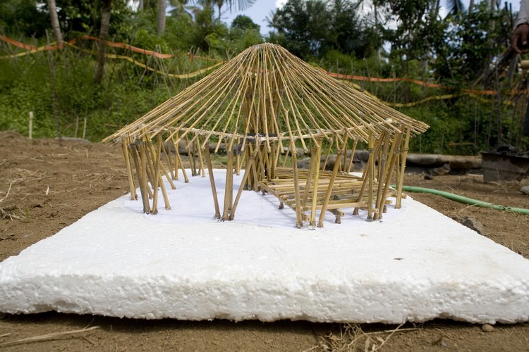 construction en bambou modèle de l'école maternelle