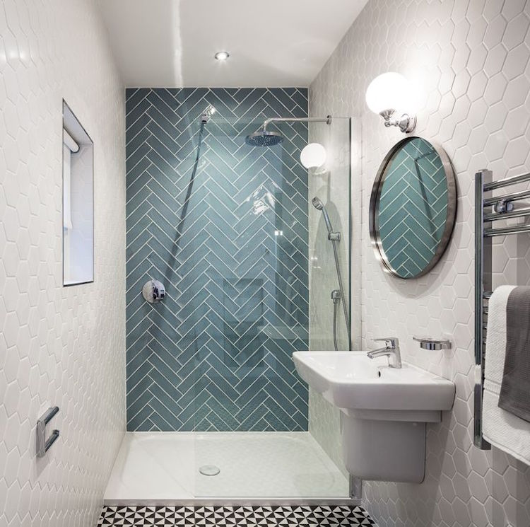 design salle de bain avec douche à l'italienne et paroi fixe
