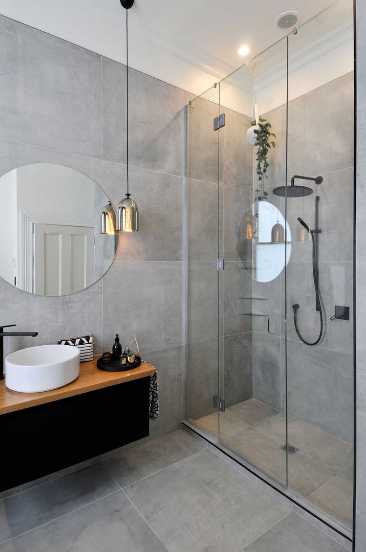 design salle de bain moderne- idées de meubles miroirs et éclairage