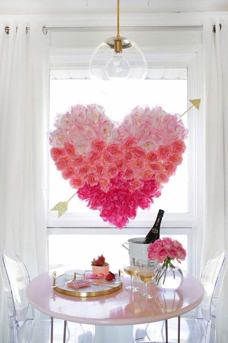 décoration Saint Valentin waouh- coeur dégradé de roses
