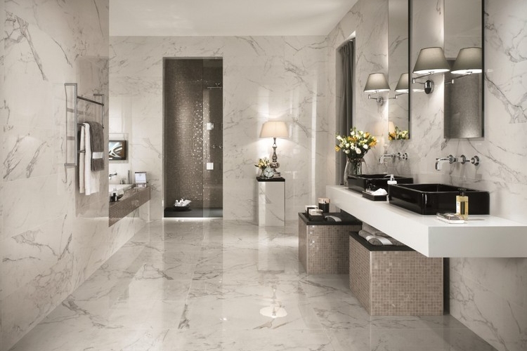déco salle de bain carrelage pierre naturelle