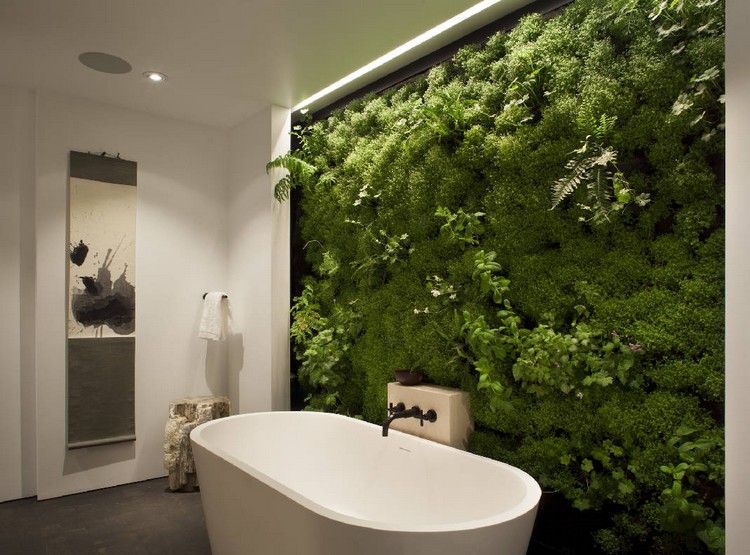 déco salle de bain naturelle jardin vertical