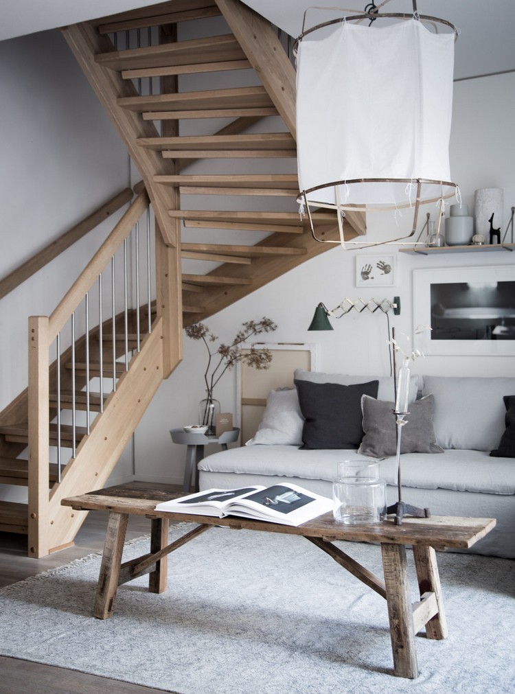 escaliers intérieurs bois brut déco scandinave