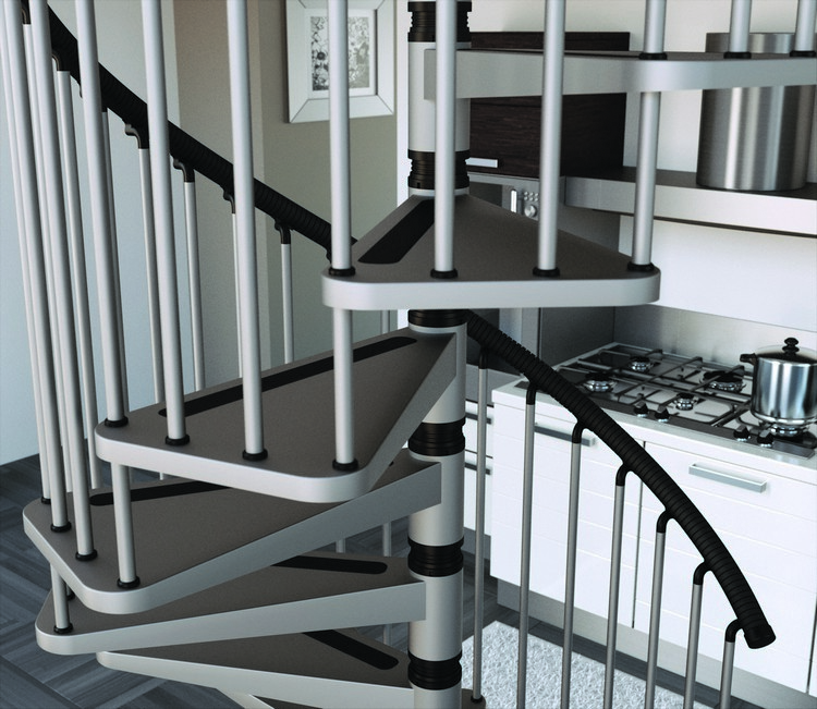 escaliers intérieurs métal gris