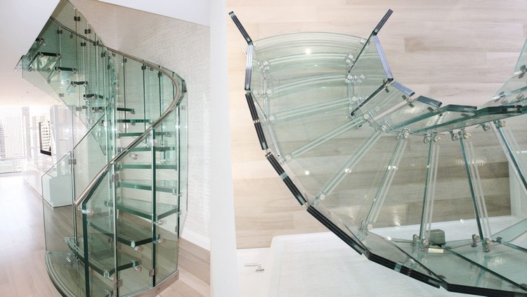 escaliers intérieurs verre colimaçon fascinants