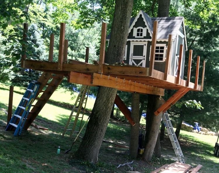 idee cabane perchee arbres pour enfants