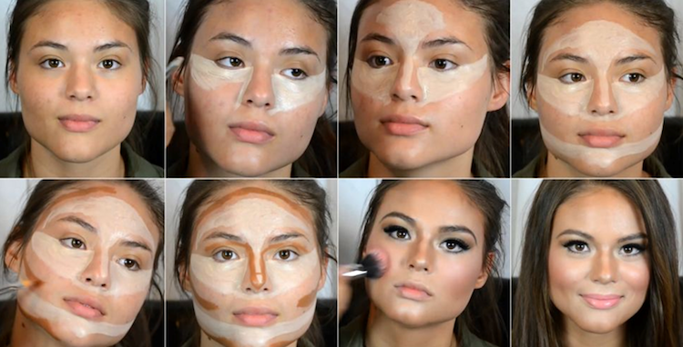 maquillage contouring visage large par étapes