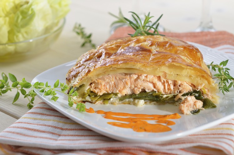 recette tarte aux poireaux saumon repas gourmand raffiné