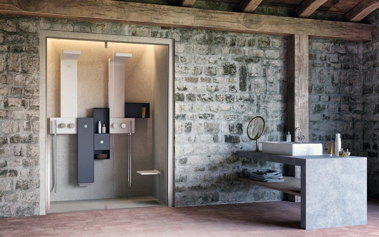 salle de bain avec douche italienne toilette design moderne conseils astuces pratique aménagement
