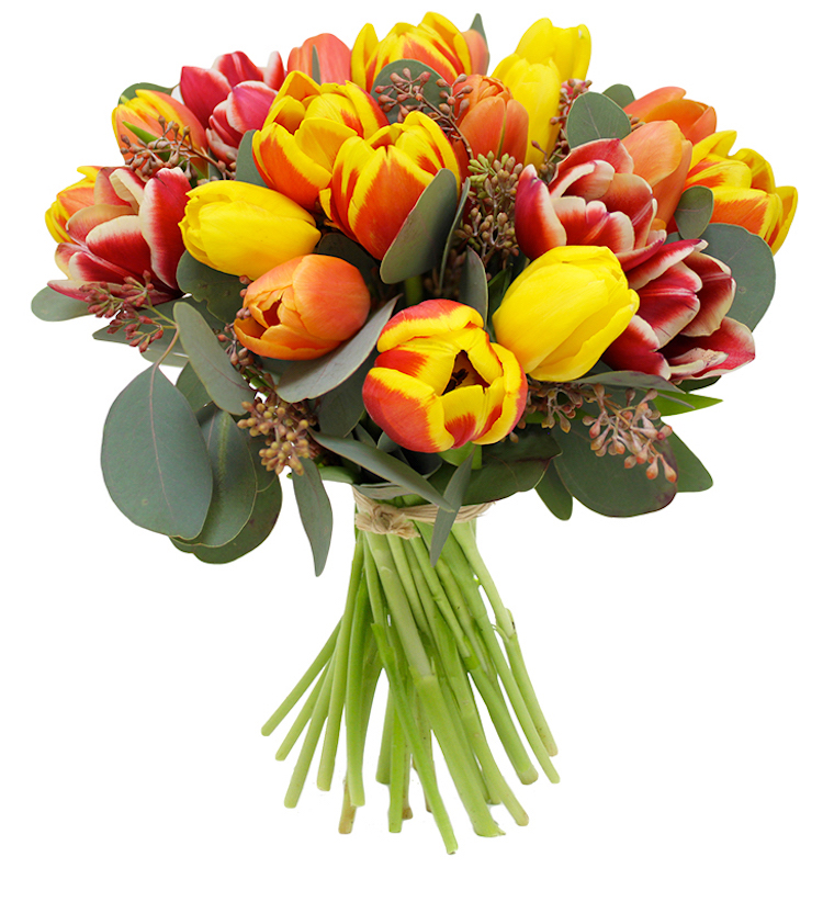 surprise romantique livraison de fleurs brassée de tulipes