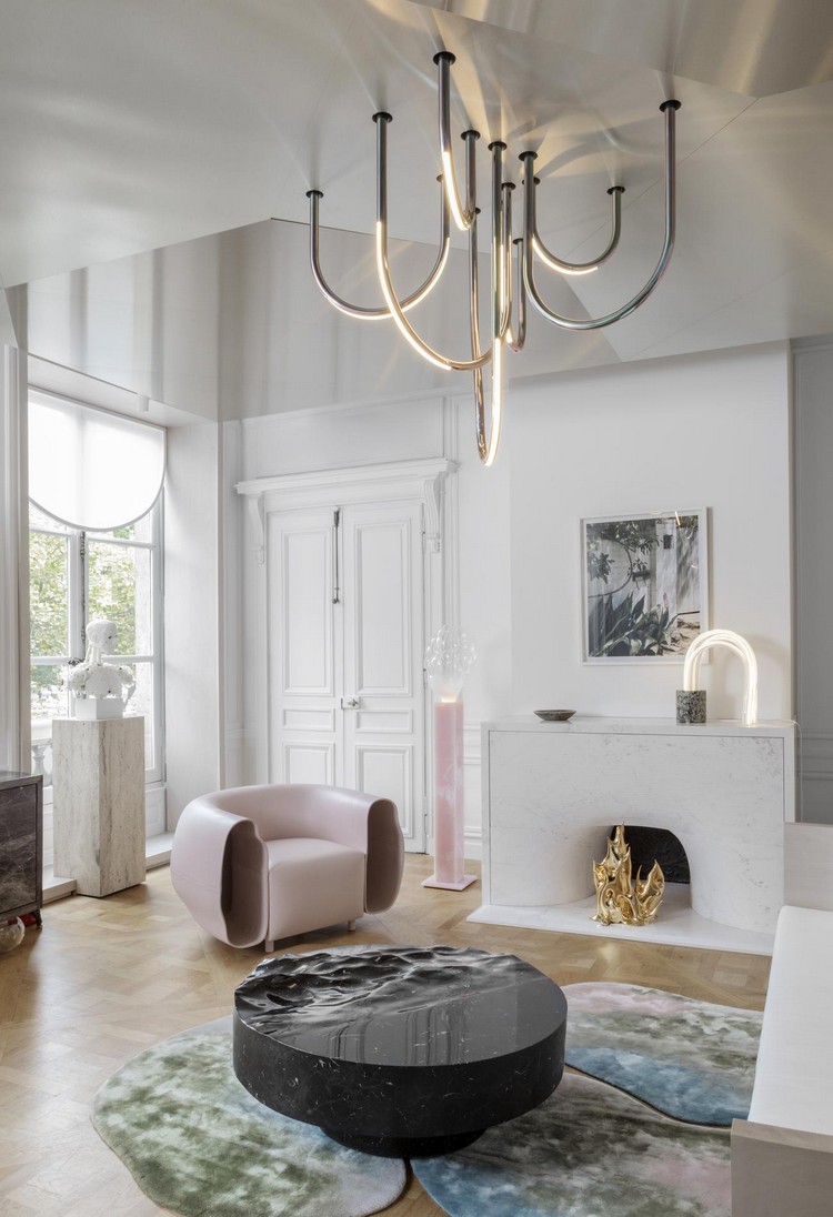 table basse en marbre collection meubles design concept nature idée décoration chambre