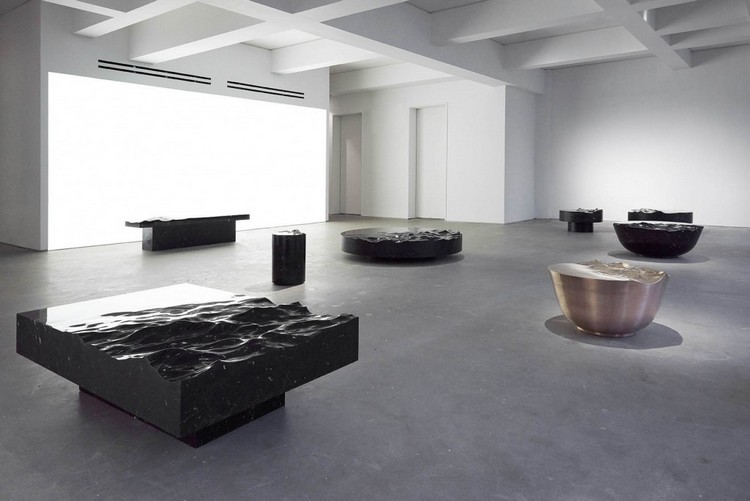 table basse en marbre collection meubles design signé Mathieu Lehanneur concept nature vagues océan
