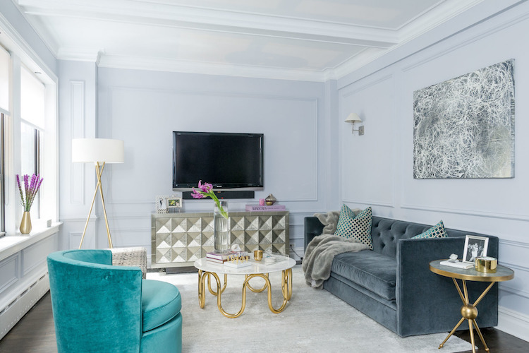 tendance velours 2018 canape velours gris table basse marbre dore meuble tv moderne