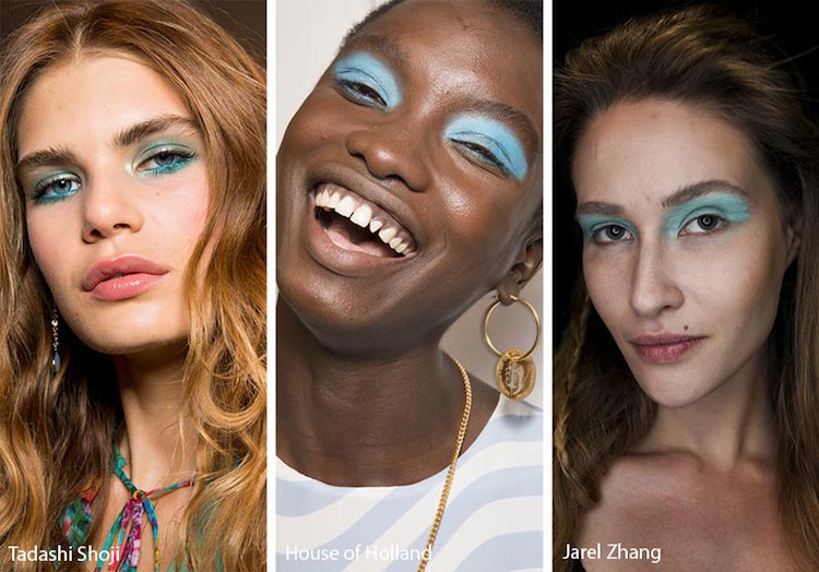 tendances maquillage 2018 fard paupieres bleu neon