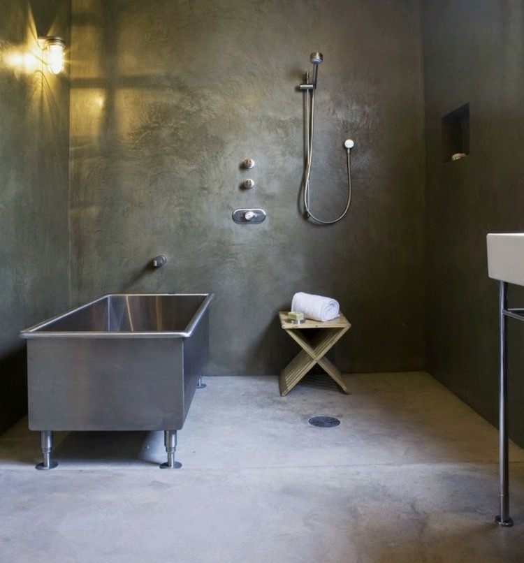 Béton ciré salle de bain design intérieur élégant trucs astuces modernes
