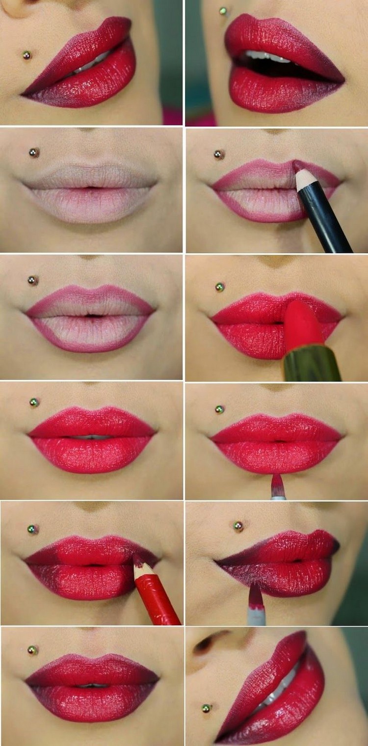 application rouge à lèvres ombré incroyable