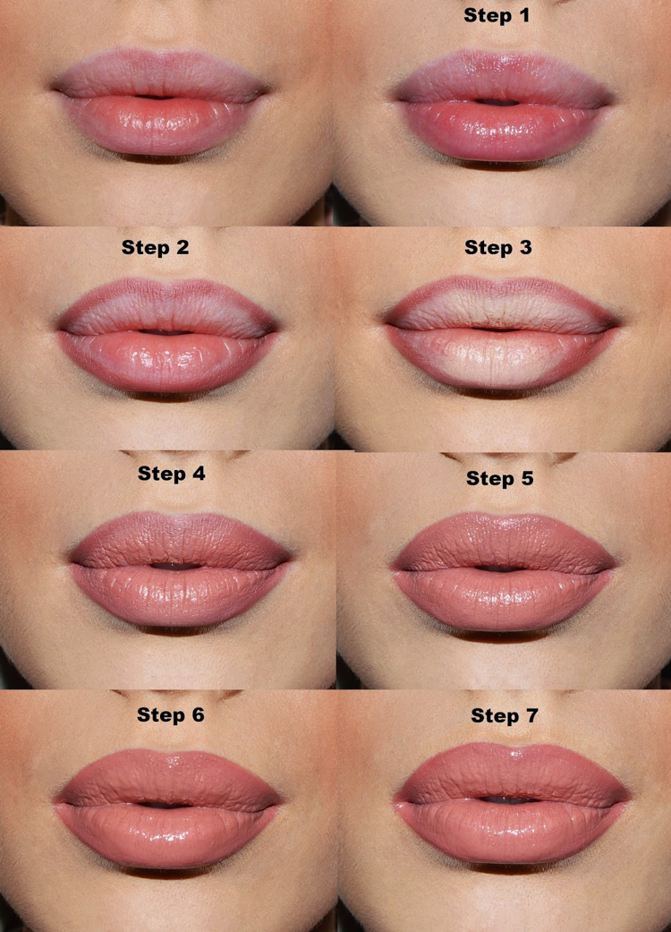 application rouge à lèvres tutoriel