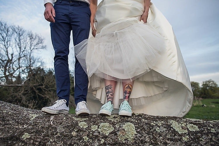basket mariage femme et homme tatouages